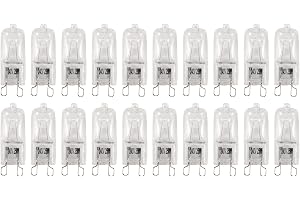CAIONPLE 20St G9 Halogenlampor, 25W Halogenlampor Dimbar, Varmvit 2800K för Ljuskronor, HäNgen, Landskapsljus