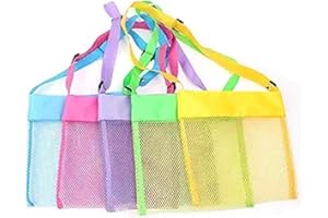 LEMAXELERS LEMAXELRS 5-Piezas Bolsa de playa de malla Bolsa de Juguetes Playa Bolsa de Malla Totalizador con Correas Ajustables Viaje de niños Bolsa de Almacenamiento de Organizador de Juguete,5 Pieces