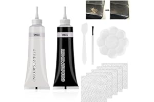 HASAIKA® Kit Riparazione Pelle, Crema di Riparazione in Pelle, Kit di Riparazione in Pelle Misti per Divano, Giacca in Pelle, seggiolino Auto, Scarpe, Cappotti (Nero +Bianco)