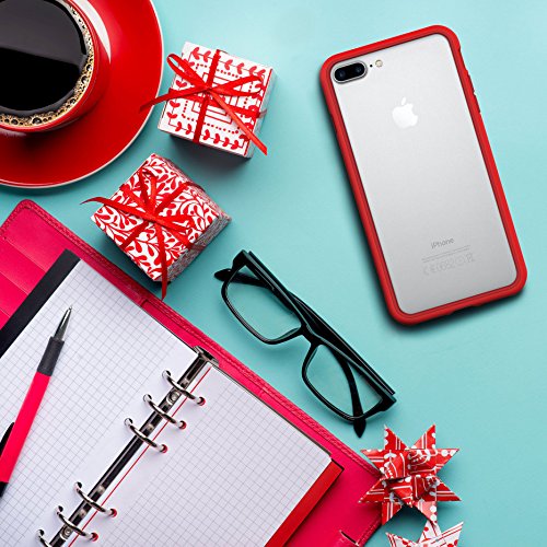 iPhone 8 Plus Bumper Funda  Also Fit iPhone 7 Plus  - RhinoShield  CrashGuard  Carcasa - Absorci  n de Impactos  ShockSpread Tecnolog  a  Case - Fino y Ligero  30 a  os de garant  a  - Rojo