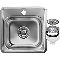 Gootsteen 1 Kom 70×44×21CM Geborsteld RVS Spoelbak met Afdruiprek en Wastafel 360° Draaibare