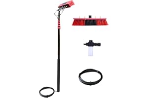 SADOMAIN Waschbürste mit Teleskopstiel 3.6-6M ausziehbar zur Reinigung von Solaranlage Terrassendach Fensterreinigung Photovoltaik Wintergarten Reinigungsset PV Anlage Reinigung (55cm Brush Head,6M)