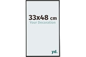 YD. Your Decoration - Cadre photo 33x48 cm - Noir Mat - Cadre Photo en Plastique Avec Verre acrylique - Anti-Reflet - Cadre 33x48 - Evry