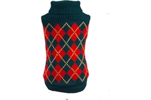 YAOTT Caldo maglioncino per Cani Motivo Geometrico, Maglioni Invernali per Maglia per Piccolo cane Chihuahua Yorkshire Argyle Cappotto veste Abbigliamento per Animale Domestico di Taglia Piccola verde S