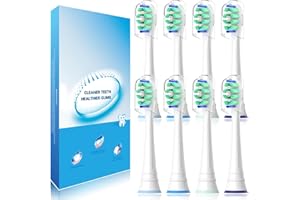 Wardimark Cabezales Compatible con Philips Sonicare Cepillo Eléctrico, 8er Recambio Cepillo Cabezales de Repuesto (8 Blanco, 8 unidad (Paquete de 1))