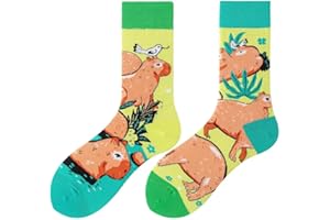 NxnChc Calze Divertenti Unisex Per Donne E Uomini, Con Molti Motivi Animali, Cibo, Frutta, Sport, Arte, In Cotone, Regalo, Motivi Asimmetrici Destro E Sinistro
