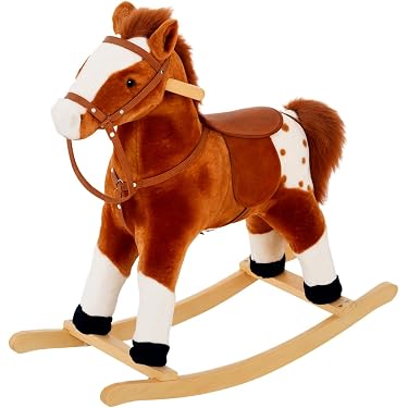 Cavallo A Dondolo B. Toys Unicorno Dilly Dally – Morbido, Legno Naturale, Per Bambini 18+ Mesi