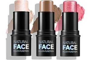CHICNANA Contour Highlighter Blush Sticks, 3Pcs Contour Stick Set Long Lasting Cream Contour Stick Waterproof Highlighter Makeup Stick Blush Stick Bronzer Wand For Cheeks & Lips Makeup Set Gift (2+3+4, 3pcs)