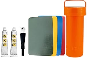 BAVOKON 8 Pcs Repair Kit With PVC Patches And Glue,Portable Stand-Up Paddleboard Repair Kit,Inflatable Boat Pvc Patch Glue Bucket Set Heavy Duty Puncture Set Repair Kit For Inflatable Kayak Raft Surfboard