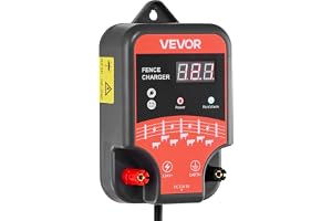 VEVOR 3 J elektrisk stängselladdare med LED-indikator, 3 km räckvidd, kraftfull plug-in-laddare för staket, förhindrar intrån