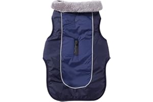 JoyDaog - Abrigo de forro polar reversible y con cuello para perros pequeños, impermeable, cálido, de algodón, ideal para el invierno