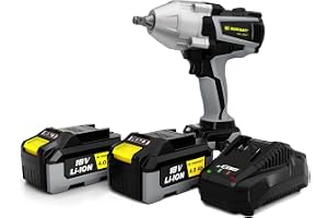 Rodcraft RC9077K4 sladdlös slagnyckel eBeast, kvadrat 1/2 tum, max. Lösmoment 1 500 Nm, LED-ljus, i en uppsättning med 2 x 4