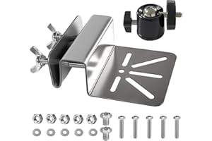 MOVATEK Dachrinnenhalterung für Eufy, Arlo Solarpanel Halterung, Bohrfreie Befestigung, Verstellbare Edelstahlhalterung, keine Bohrerinstallation, kompatibel mit 1/4 Schraube Kamera