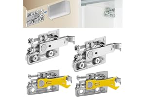 INDAUX Par de ganchos para colgar muebles suspendidos SCARPI 4 – Opción antivuelco (Anti Tilt – de tornillo, COVER blanca)