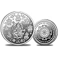 Silviya BIS Hallmarked Ashta Lakshmi Yantra 999 Pure Silver Coin (10g, 20g) Round Shape: Prosperity & Abundance - Puja Gift - Diwali Blessing - for Wealth and Success