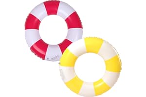 JUNBAOYYDS Anello di nuoto gonfiabile, Anello di Nuoto Gonfiabile Galleggiante Adulti, Vintage a Righe Ciambella Salvagente Gonfiabile, per Galleggiante per bambini adulti