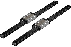 Veekaft 2 Sätze Schwarze Beschichtung MGR Schiene MGR7 Miniatur-Linearführung 300 mm mit MGN7H Schlitten, geeignet für 3D-Drucker CNC (300mm,MGN7H,2)