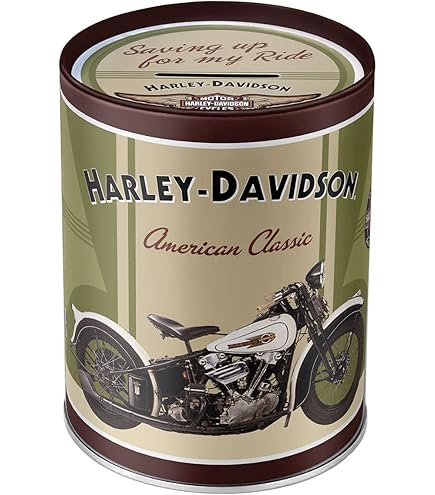 Salvadanaio Harley-Davidson Retrò In Metallo - 600ml - Idea Regalo Per Motociclisti - Foto 9
