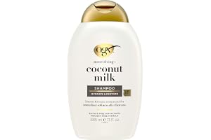 OGX Nourishing Coconut Milk Shampoo Sulfate-Free Gentle pH Balanced - 385ml | Ultra-whipped egg white proteins and coconut oil blend to repair, strengthen and prevent breakage from root to tip