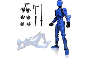 HOIDOKLY T13 Action Figure, T13 Action Figure, Action Figures with Multiple Joints, 3D Print of Movable Figures, Lucky 13 Robot Action Figure, Robot Action Figure (Blue)