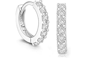 KARRITER Orecchini a cerchio da donna, alla moda, con strass, in argento, idea regalo