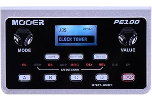 MOOER PE100 Portable Depstop Guitar Multi Effects Headphone Amp Pedal Practice Tool with Drum Machine, TAP Tempo