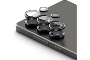 Ringke Camera Lens Frame Glass [2 Stück] Kompatibel mit Samsung Galaxy S25 Ultra Kameraschutz, HD-Qualität Gehärtetes Glas Einzelne Linse Schutz mit Aluminiumrahmen - Black
