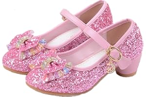 YOGLY Mädchen Prinzessin Schuhe ELSA Glitzer Sandalen Flamenco Schuhe Kristall Schuhe Hochzeitsschuhe Festschuhe
