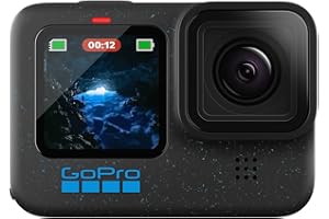 GoPro HERO12 Black - Caméra d'action étanche avec vidéo Ultra HD 5.3K60, Photos 27MP, HDR, capteur d'image 1/1.9", Diffusion en Direct, Webcam, stabilisation