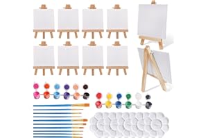 SIYRDXCBT 37 Pzs Mini Caballete Madera Plegable Borriquetas Madera Triangular Caballete de madera 8 * 15cm Lienzos para Pintar para Pintar DIY Decoración Regalos Navidad Fiesta Bautizo Cursos de Arte Boda (37)