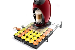 Uchwyt na kapsułkę kawy HiveNets platforma ze szkła hartowanego do maszyny Nescafe Dolce Gusto metalowa pojemność do przechowywania w kuchni na 36 szt