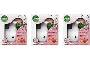 DETTOL – Juego de 3 piezas Touch Kit – Dispensador automático clásico y gel para lavar manos pomelo