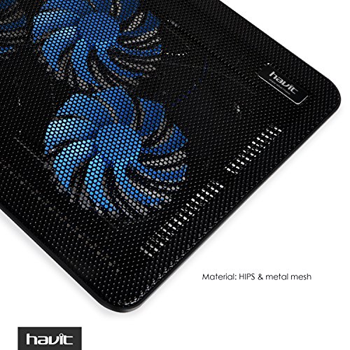 HAVIT Laptop K  hler Cooling Pad Lap  K  hlmatte f  r 15 6-17 Zoll Notebook  Laptop  3 Ventilatoren   F2056 