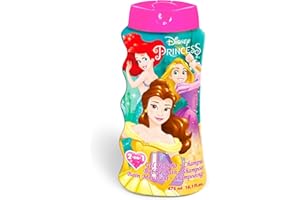 LORENAY Disney Princess Kids 2-in-1 Bubble Bath & Shampoo - Gentle, Paraben-Free Bath & Hair Wash with Vitamin E & A, pH Balanced for Sensitive Skin - Lightly Scented, Safe for Children Aged 3+, 475ml