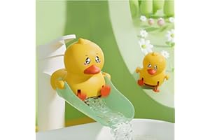 AIRCADIA Wasserhahn Verlängerung Kinder, Ente, Füße schwingen auf und ab,16cmWasserhahnverlängerung Für Kind Handwäsche, Wasserdüse Extender (grüner)