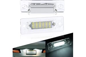 URAQT LED Number Plate Light, 2 Pcs Error Free License Plate Lamp Taillight, 12V White 6500K Water Proof LED Rear License Plate Lamps for V-W Caddy T5 Golf Jetta Passat
