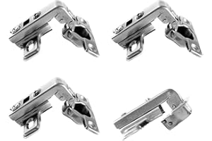 LIKERAINY 90 Grado Bisagra de Tacos Ø 26mm H4 sin Amortiguación para Puertas Bisagras de Brazo Corto y Compacta para Puertas de Empotrado Mueble Armario Juego de 4 Piezas