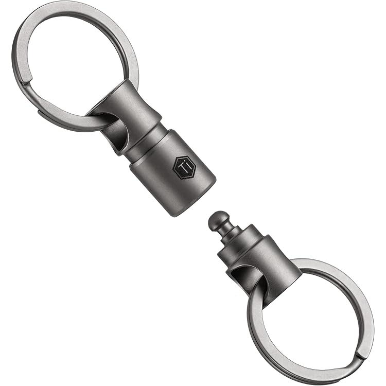 KeyUnity KM16SW Titanium EDC Karabijnhaak Sleutelhanger met D-Ring, Snelsluiting Karabijnhaak Sleutelhanger voor Mannen KeyUnity KM16SW Titanium EDC Karabijnhaak Sleutelhanger met D-Ring, Snelsluiting Karabijnhaak Sleutelhanger voor Mannen