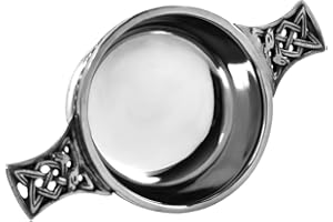 ENGLISH PEWTER COMPANY SHEFFIELD, ENGLAND English Pewter Company - Celtic Quaich Whisky Tasting Bowl Loving Cup 2.5" Diameter by Piper Pewter Scotland Ltd [PQ501]