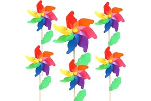 LOHAME 6pz Girandola a Vento da Giardino Arcobaleno Gioco Girandole per Bambini Mulino a Vento Riflettente Girandole Addobbi Arcobaleno PVC 56.8x23.5cm-per Decorazione Giardini Parco Idea Regalo