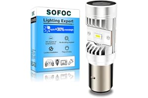 SOFOC BA20D Ampoule S2 Ventilateur De Refroidissement Intégré 5000Lm Led Phare De Moto Blanc 6V 12V 24V Compatible Avec 6-24V AC/DC 15W Csp Super Lumineux 1Pcs