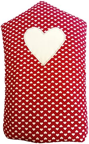Burgundy Red Hearts with Beige Heart Cafetiere Cosy