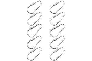 Cawhui 10 Pcs Silver Parrot Toy Hook Stainless Steel Parts Heavy Duty Metal Hooks Suitable for Most Bird Or Small Animal Hanging Toys Parrot Bird Hook Parts DIY Bulk Birds