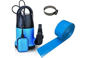 Happy Hot Tubs Submersible 250w Water Pump + 5 metres Lay Flat Hose Hot Tub Swimming Pool