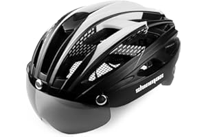 ‎SHINMAX Shinmax Fahrradhelm Herren Damen Fahrradhelm mit Visier Magnetische Abnehmbarer Schutzbrille Fahrradhelme mit Licht für Erwachsene Radhelm Einstellbarer Atmungsaktiv Sicherheitsschutz MTB Helm