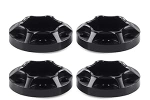 INJORA RC Hexagonal 12mm Rueda Hex 4pcs Metal Adaptador Set para 1/10 RC Crawler Wheel Rim Axial SCX10 Traxxas TRX4 D90 (Negro 6mm)