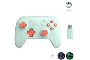 8Bitdo Ultimate 2C Hall Effect Joysticks and Hall Triggers Wireless Controller for Windows PC and Android, with Remappable L4/R4 Bumpers, Turbo function & Rumble vibration (Mint)