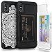 Produktbild TORU CX PRO iPhone XS Hülle Kartenfach Muster Mandala mit Verstecktes Ausweis-Slot Kreditkartenhalter und Spiegel für iPhone XS (2018) / iPhone X (2017) - Dreamcatcher