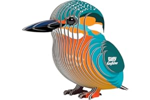 EUGY 650121 Kingfisher, 3D Animal Puzzle for Children and Adults to Assemble, DIY Animal Figure, Craft Set from 6 Years