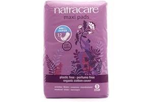 Natracare Natural Maxi Pad Súper - Compresas naturales, 12 Unidades